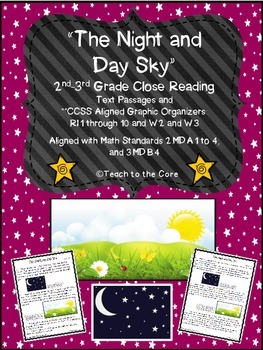 Preview of Night and Day Sky Close Reading 2nd/3rd Gr. w/ Text Passages/Graphic Organizers