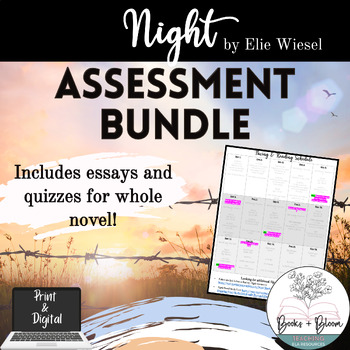 Preview of Night by Elie Wiesel Assessment Bundle: Quizzes, Projects, & Essays for Novel