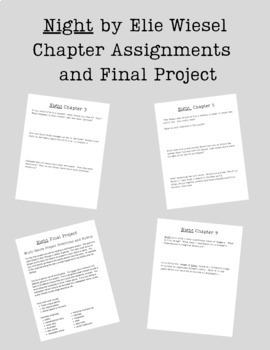 Preview of Night by Elie Wiesel Assignments & Final Project -- Digital Versions Included