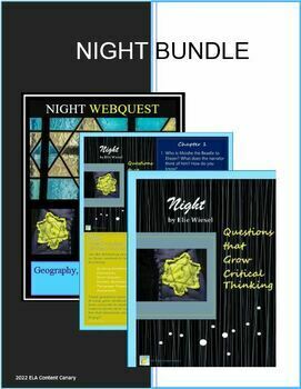Preview of Night by Elie Wiesel Bundle - Comprehension Questions & WebQuest + Bonus!