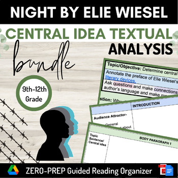 Preview of Night by Elie Wiesel Central Idea Textual Analysis BUNDLE