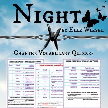 Night” by Elie Wiesel Sections 1-3 Part 1 Vocabulary CW, WS & Matching