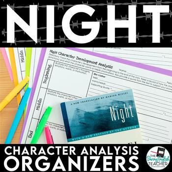 Preview of Night by Elie Wiesel Character Analysis Graphic Organizers
