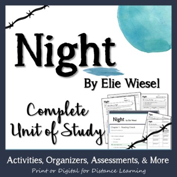 Preview of Night by Elie Wiesel: Complete Unit of Study - Distance Learning - Google Apps