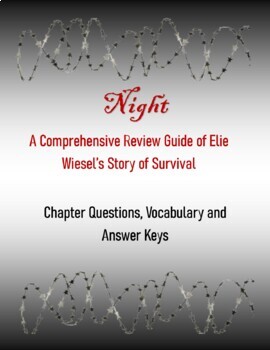 Preview of Night by Elie Wiesel Comprehension Questions and Vocabulary (Answer Keys Include