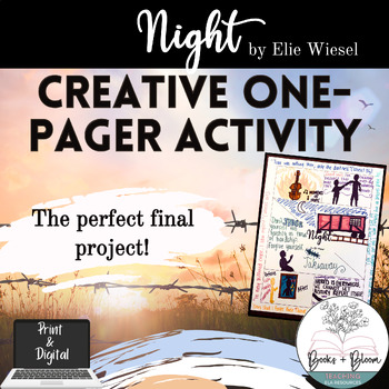 Preview of Night by Elie Wiesel: End of Unit Creative One-Pager Project/Activity