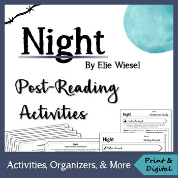 Preview of Night by Elie Wiesel Post-Reading Activities - Distance Learning * Google Apps