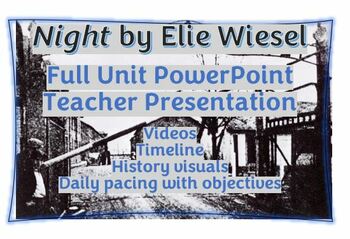 Preview of Night by Elie Wiesel Teacher PowerPoint w/ videos, discussions, etc. 113 slides