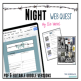 Night by Elie Wiesel PREREADING WebQuest - DIGITAL & PRINT