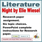 Night by Elie Wiesel Research paper, Topics and Instructio
