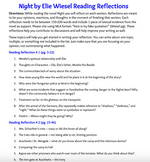 Night by Elie Wiesel Reflection Directions/Rubric