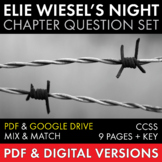 Night by Elie Wiesel, Chapter Questions Worksheets, PDF & Google Drive, CCSS