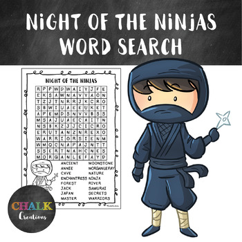 Night of the Ninjas Word Search - WordMint