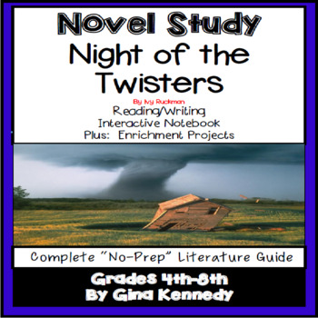 Preview of Night of the Twisters Novel Study & Project Menu; Plus Digital Option