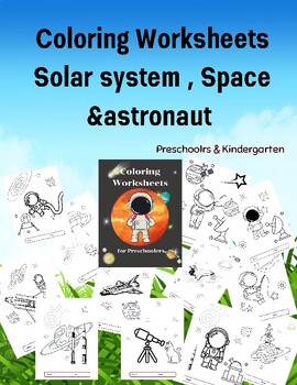 Preview of Night sky ,Space, Solar system ,astronaut Coloring Pages ,Coloring sheets