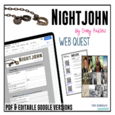 Nightjohn by Gary Paulsen PREREADING WebQuest - DIGITAL & PRINT