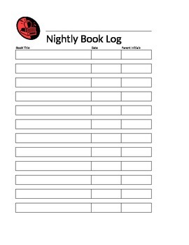 Preview of Nightly Book Log