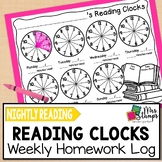 Nightly Reading Log Clocks Read at Home Homework Recording Sheets
