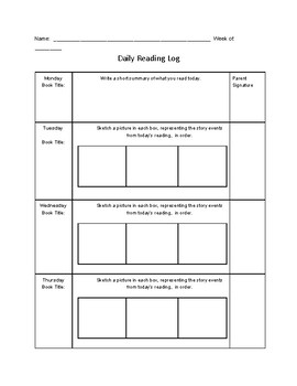 Reading Log (Visual Elements) by Brain-Compatible Resources | TpT