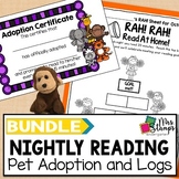 Nightly Reading Logs Stuffed Animal Reading Pet Adoption C