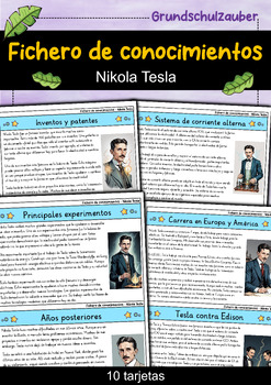Preview of Nikola Tesla - Fichero de conocimientos - Personajes famosos (Español)
