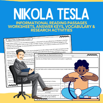 Preview of Nikola Tesla: Informational Science Reading Biography & No-Prep Packet