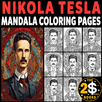 Preview of Nikola Tesla Mandala Coloring Book – 10 Pages