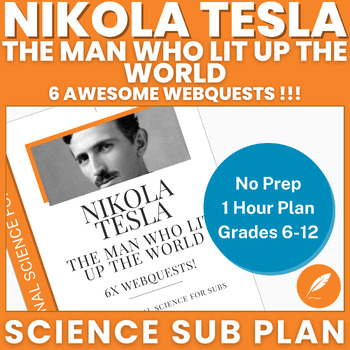 Preview of Nikola Tesla: Tesla v Edison, Electricity, AC/DC++ (NO PREP sub) 6x WebQuests