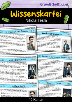 Preview of Nikola Tesla - Wissenskartei - Berühmte Persönlichkeiten (German)