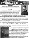 Nikola Tesla Worksheet