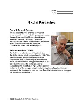 Preview of Nikolai Kardashev Worksheet