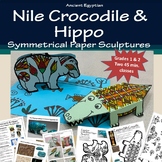 Nile Crocodile and Hippo Symmetrical Paper Sculpture  (Gra