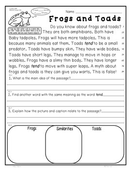Frog And Toad Story Printables