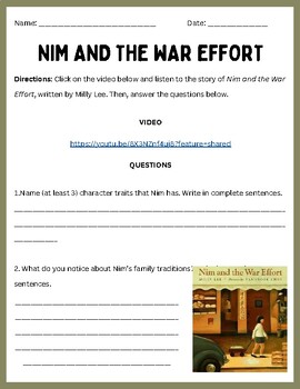 Preview of Nim and the War Effort Exit Ticket