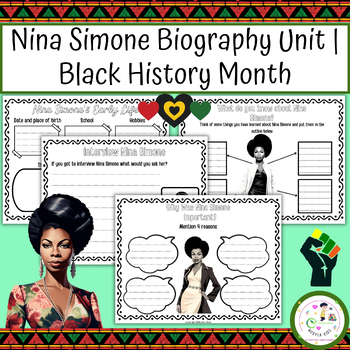 Preview of Nina Simone Biography Unit | Black History Month | womens history month