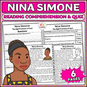 Preview of Nina Simone: High Priestess of Soul Nonfiction Reading & Activities, Women's HM