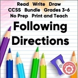 Eleven Following Directions Activities Read Write Draw Gra