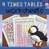 Nine Times Tables Worksheets - Multiplication Printables, 