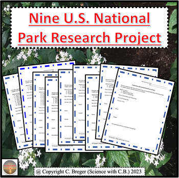 Preview of Nine U.S. States National Parks Project Bundle!