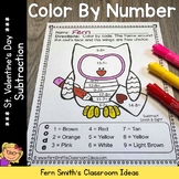 Valentine's Day Color By Number Subtraction