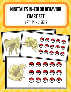 Preview of Ninetales IN-COLOR Pokemon Behavior Incentive Reward Chart - 3 Styles 2 Sizes