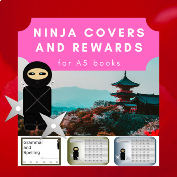 Preview of Ninja A5 bookcover for Grammar and Spelling Plus rewards chart.