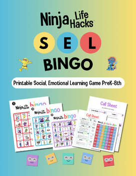 Preview of Ninja SEL BINGO Game (pdf): Get to Know 34 Feelings of All Kinds