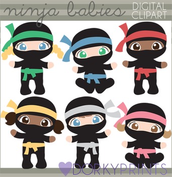 Preview of Ninja Babies Clip Art