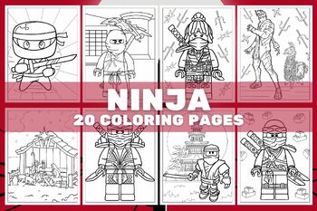 Ninja Coloring Pages, School Activity, Girls, Boys, Teens | TPT