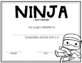 Ninja Math Fact End of the Year Awards