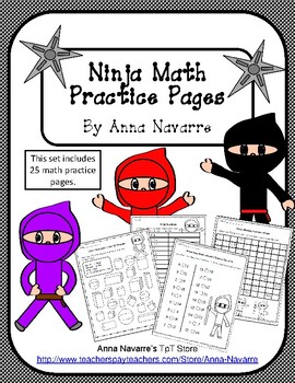 Ninja Math Practice Packet by Anna Navarre | Teachers Pay Teachers