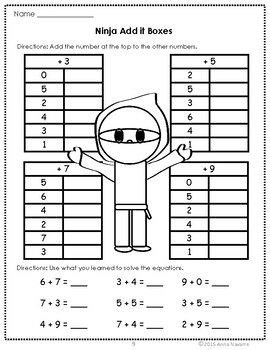 Ninja Math Practice Packet by Anna Navarre | Teachers Pay Teachers