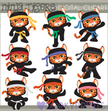 Ninja Tigers Clip Art - Ninjas with No Weapons