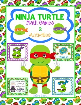 ninja turtle math 4 number games 5 activities by sally ellerbee